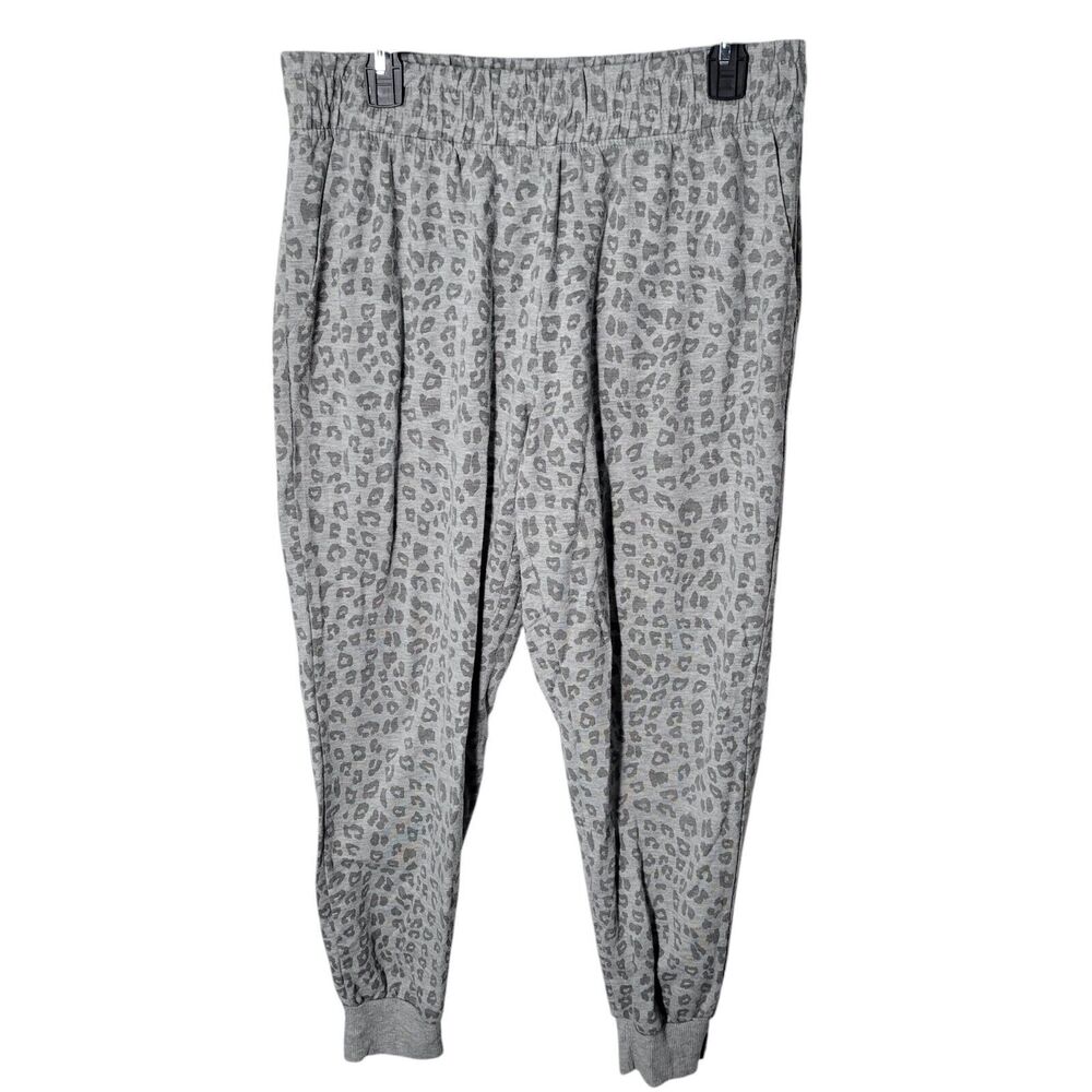 Simple Pleasures Womens Size XL Gray Animal Print Elastic Waist Pull On Lounge